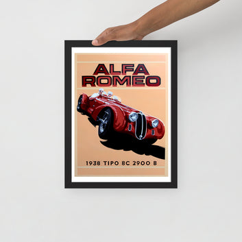 Alfa Romeo 1938 poster, framed (cm)