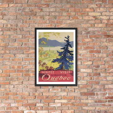 Visitez La Province de Québec / Visit Quebec vintage travel poster, framed (cm)