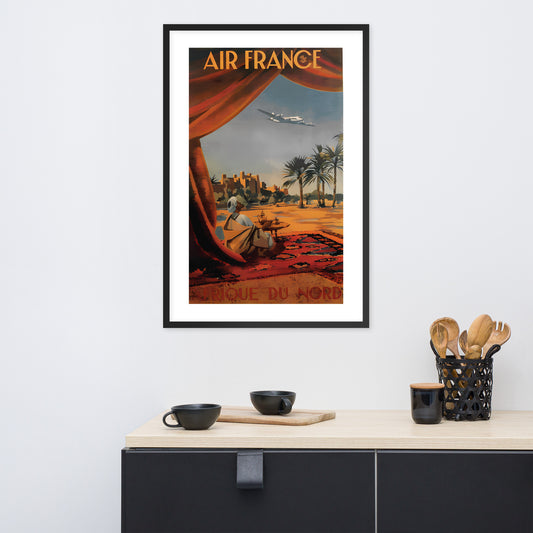 Air France Afrique du Nord vintage travel poster, framed (cm)