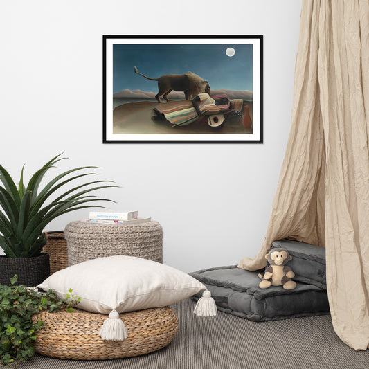 The Sleeping Gypsy by Henri Rousseau, 1897, framed poster (cm)