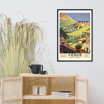 Vence vintage French travel poster, framed (cm)