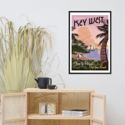 Key West, USA vintage travel poster, framed (cm)