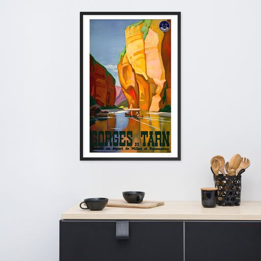 Gorges du Tarn vintage French travel poster, framed (cm)