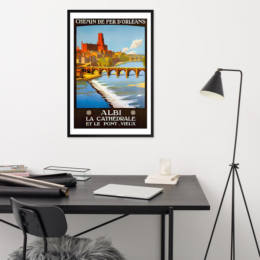 Albi vintage French travel poster, framed (cm)