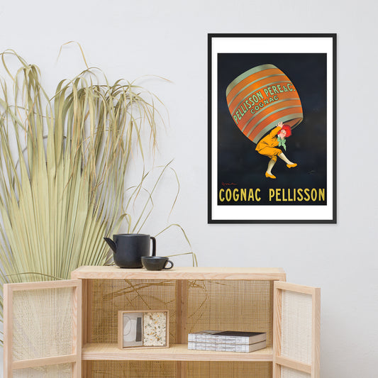 Cognac Pellisson vintage poster, framed (cm)