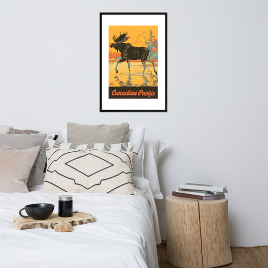 Canadian Pacific moose, vintage poster, framed (cm)
