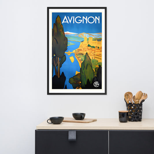 Avignon, vintage French travel poster, framed (cm)