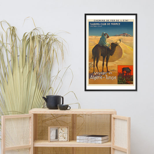 Voyager en Algerie et Tunisie, vintage travel poster, framed (cm)