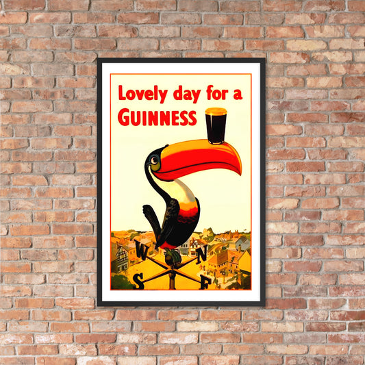 Lovely Day for a Guinness, vintage Guinness toucan poster, framed (cm)