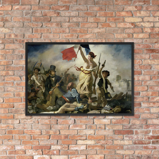 Liberty Leading the People by Eugène Delacroix, 1830, framed poster (cm)