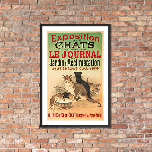 Exposition de Chats vintage cat poster, framed (cm)