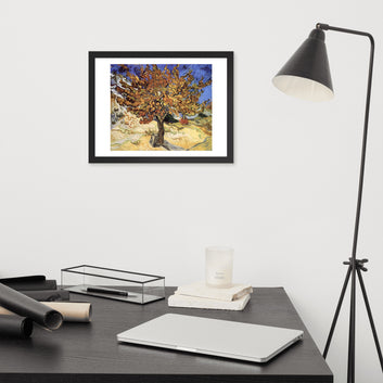 The Mulberry Tree by Vincent van Gogh poster, framed (in)