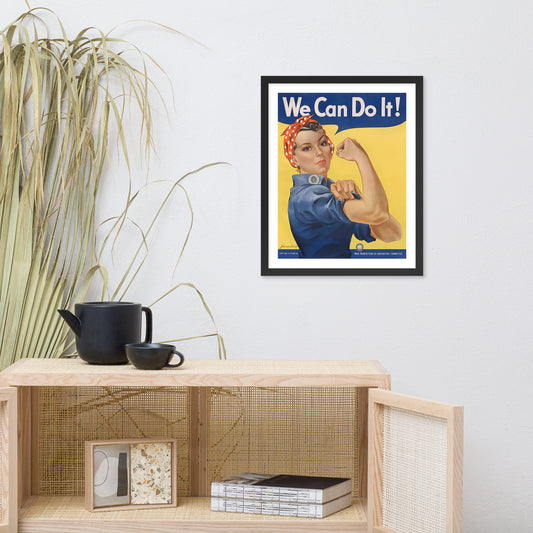 We Can Do It! vintage war poster, framed (inches)