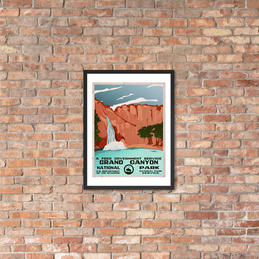 Grand Canyon National Park, USA, vintage travel poster, framed (inches)