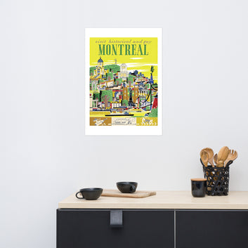 Visit Historical and Gay Montreal, vintage poster Canada (cm)