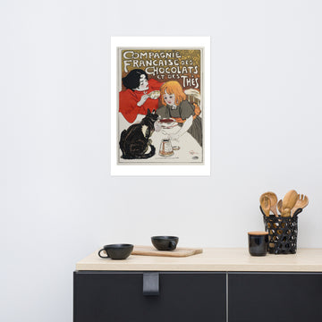 Compagnie française des Chocolats et des Thés vintage cat poster (cm)