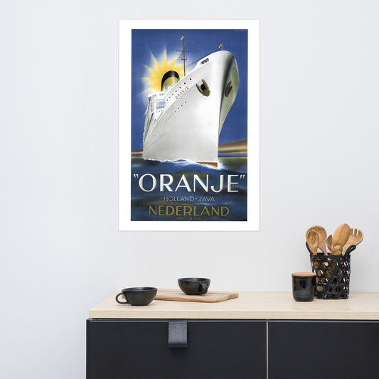 Oranje, Holland to Java vintage travel poster, Netherlands (cm)