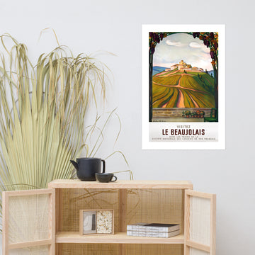 Visitez Le Beaujolais, vintage French travel poster (cm)