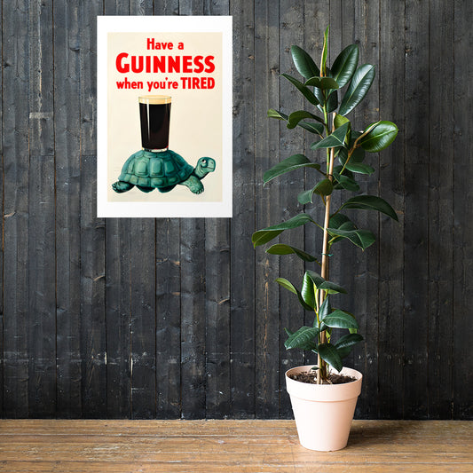 Have a Guinness When You're Tired, vintage tortoise poster (cm)