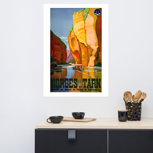 Gorges du Tarn vintage French travel poster (cm)