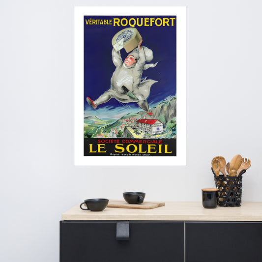 Roquefort Le Soleil vintage poster (cm)