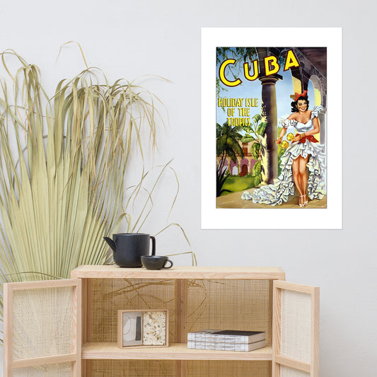Cuba, Holiday Isle of the Tropics, vintage poster (cm)