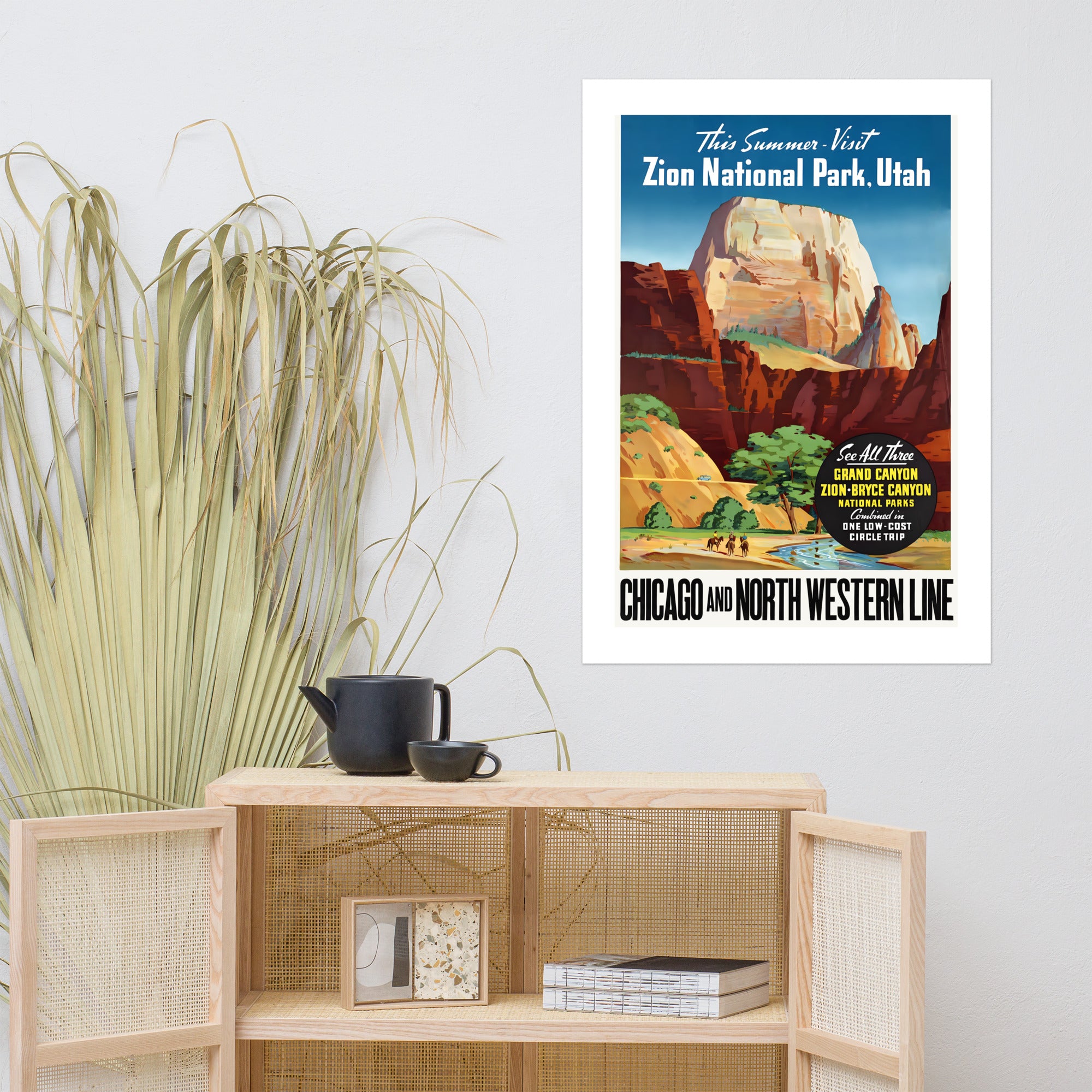 This Summer Visit Zion National Park, Utah, vintage US travel poster (cm)