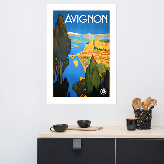 Avignon, vintage French travel poster (cm)