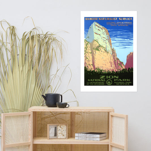 Zion National Park, Utah, vintage US travel poster (cm)