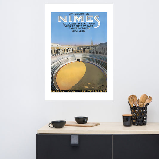 Nimes, vintage French travel poster (cm)