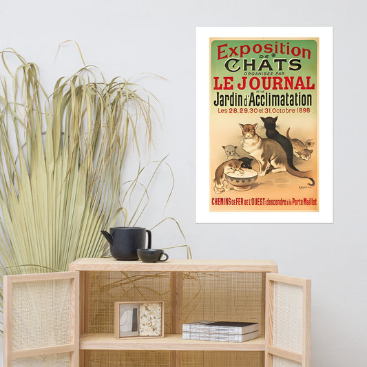 Exposition de Chats vintage cat poster (cm)