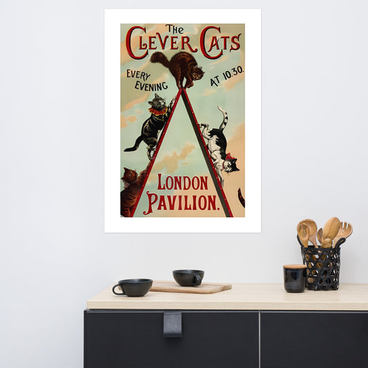 The Clever Cats London Pavilion vintage poster (cm)