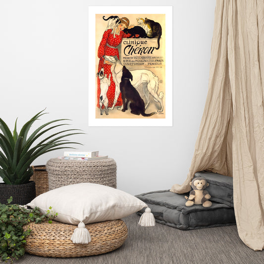 Clinique Cheron Paris cat and dog poster (cm)