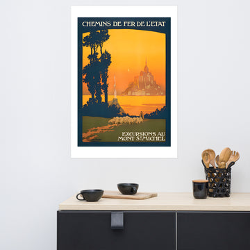 Mont St Michel vintage French travel poster (cm)