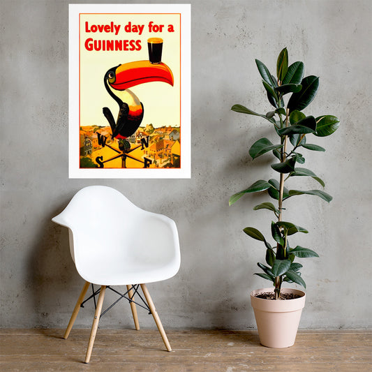 Lovely Day for a Guinness, vintage Guinness toucan poster (cm)