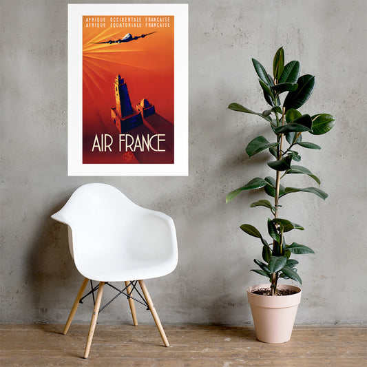 Air France Afrique Occidentale et Equatoriale Francaise vintage travel poster (cm)