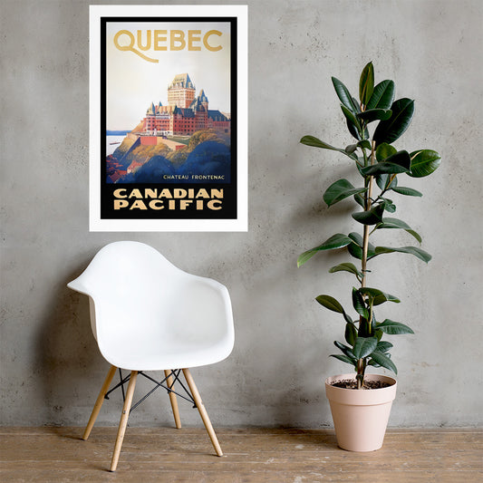 Château Frontenac Québec Canadian Pacific, vintage travel poster (cm)
