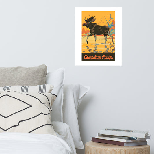 Canadian Pacific moose, vintage poster (inches)
