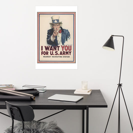 I Want You For U.S. Army vintage war poster (inches)