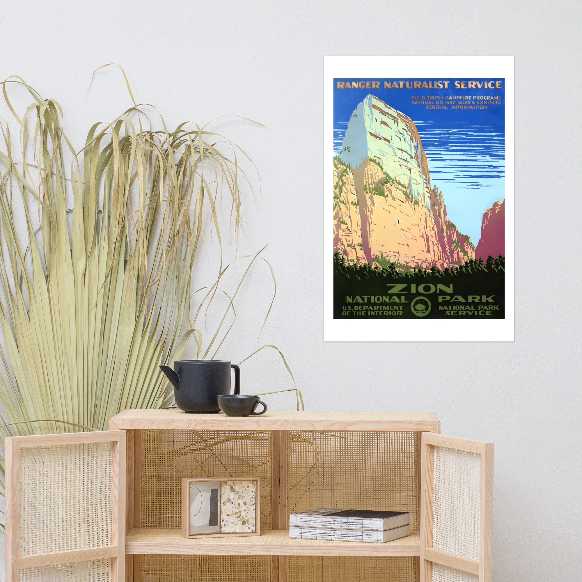 Zion National Park, Utah, vintage US travel poster (inches)