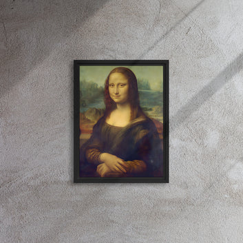The Mona Lisa by Leonardo da Vinci, 1503-1519, framed canvas