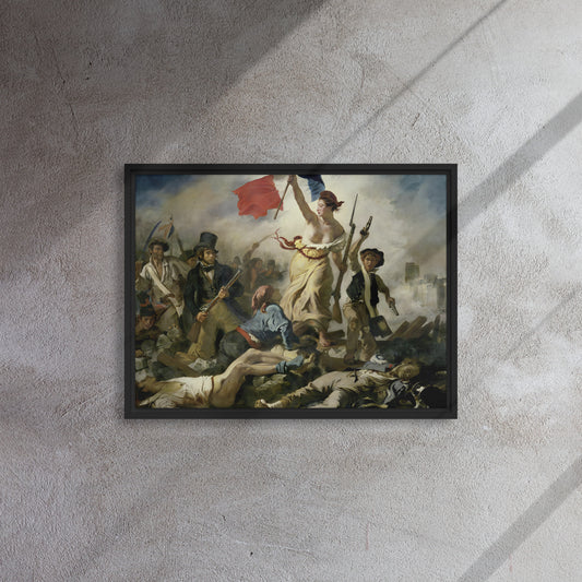 Liberty Leading the People by Eugène Delacroix, 1830, framed canvas