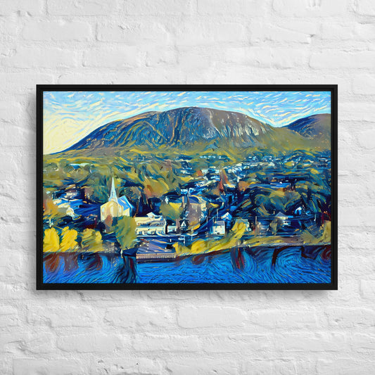 Mont-Saint-Hilaire by Angus Bell, framed canvas (inches)