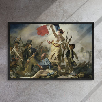 Liberty Leading the People by Eugène Delacroix, 1830, framed canvas