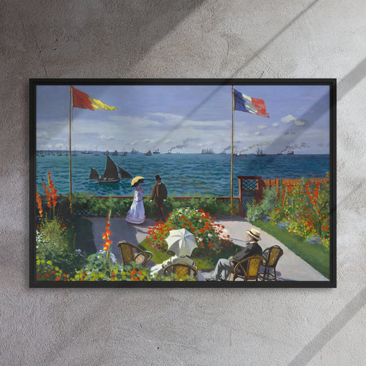 Garden at Sainte-Adresse by Claude Monet, 1867, framed canvas